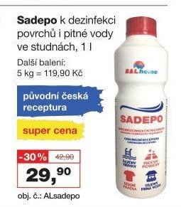 Sadepo k dezinfekci povrchů i pitné vody ve studnách, 1 l