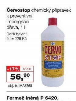 Červostop chemický přípravek k preventivní impregnaci dřeva, 1 l