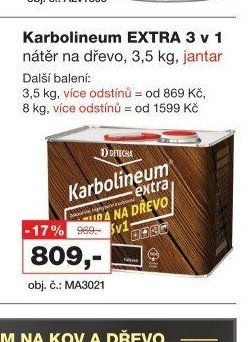 Karbolineum EXTRA 3 v 1 nátěr na dřevo, 3,5 kg, jantar