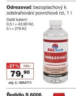 Odrezovač bezoplachový k odstraňování povrchové rzi, 1 l