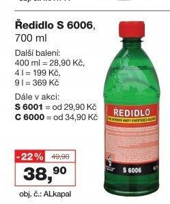 Ředidlo S 6006, 700 ml