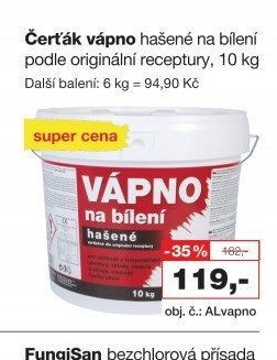 Čerťák vápno hašené na bílení