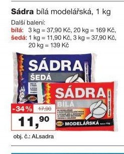 Sádra bílá modelářská, 1 kg