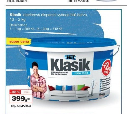 Klasik interiérová disperzní vysoce bílá barva