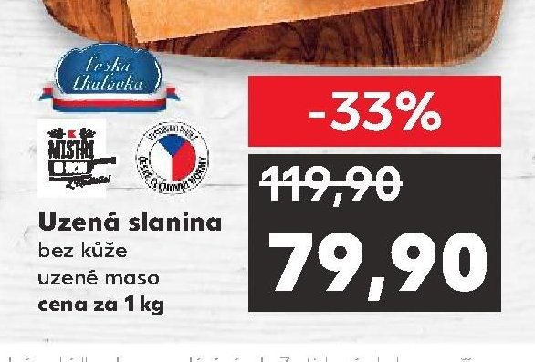 Uzená slanina bez kůže