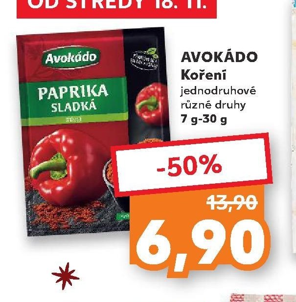 AVOKÁDO Koření různé druhy