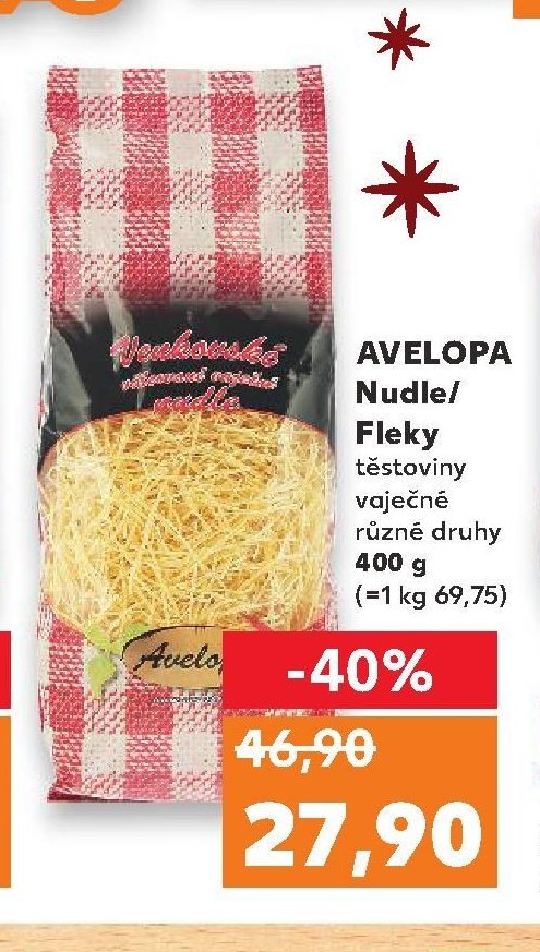 AVELOPA Nudle/Fleky těstoviny vaječné různé druhy