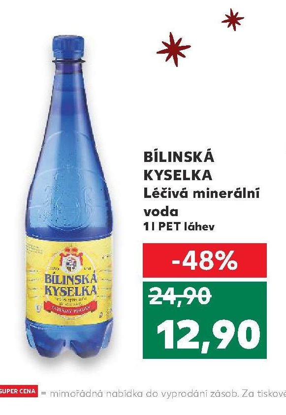 BÍLINSKÁ KYSELKA Léčivá minerální voda