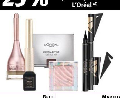 L'Oréal oční linky, stíny a produkty na obočí