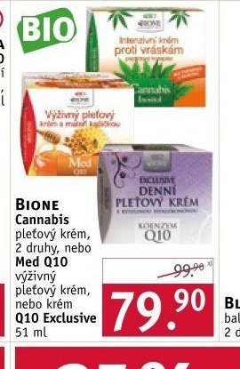 Bione Cannabis pleťový krém / Med Q10 / Q10 Exclusive