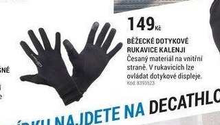 BĚŽECKÉ DOTYKOVÉ RUKAVICE KALENJI