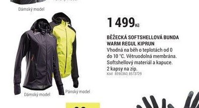 BĚŽECKÁ SOFTSHELLOVÁ BUNDA WARM REGUL KIPRUN