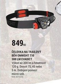 ČELOVKA NA TRAILOVÝ BĚH ONNIGHT 710 300 LM EVADICT