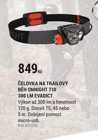 ČELOVKA NA TRAILOVÝ BĚH ONNIGHT 710 300 LM EVADICT