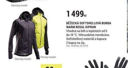 BĚŽECKÁ SOFTSHELLOVÁ BUNDA WARM REGUL KIPRUN