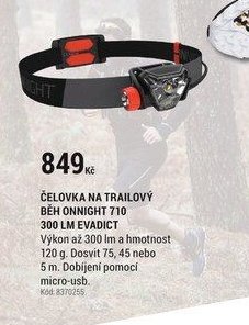 ČELOVKA NA TRAILOVÝ BĚH ONNIGHT 710 300 LM EVADICT