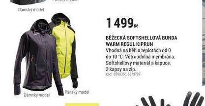 BĚŽECKÁ SOFTSHELLOVÁ BUNDA WARM REGUL KIPRUN