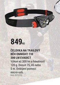ČELOVKA NA TRAILOVÝ BĚH ONNIGHT 710 300 LM EVADICT