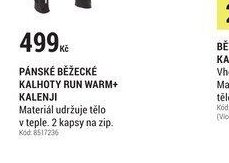 PÁNSKÉ BĚŽECKÉ KALHOTY RUN WARM+ KALENJI