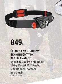 Čelovka na trailový běh Onnight 710 300 lm Evadict
