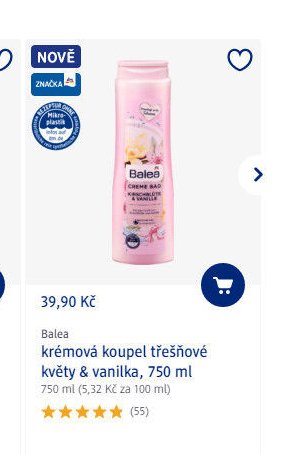 Balea krémová koupel třešňové květy & vanilka, 750 ml - dm drogerie aktualniletaky.eu