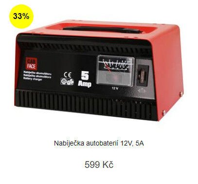 Nabíječka autobaterií 12V, 5A