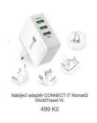 Nabíjecí adaptér CONNECT IT Nomad2 WorldTravel W.