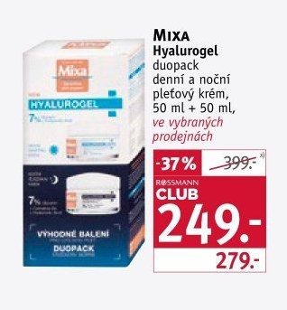 MIXA Hyalurogel duopack denní a noční pleťový krém, 50 ml + 50 ml - ROSSMANN drogerie aktualniletaky.eu
