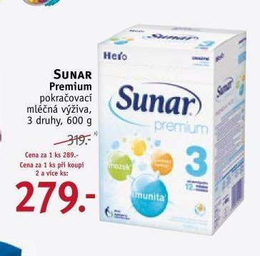 SUNAR Premium pokračovací mléčná výživa