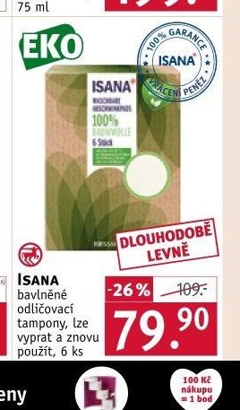ISANA bavlněné odličovací tampony
