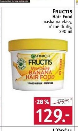 FRUCTIS Hair Food maska na vlasy, různé druhy, 390 ml