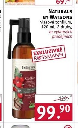 NATURALS BY WATSONS vlasové tonikum, 120 ml, 2 druhy, ve vybraných prodejnách