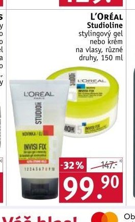 L'ORÉAL Studioline stylingový gel nebo krém na vlasy, různé druhy, 150 ml
