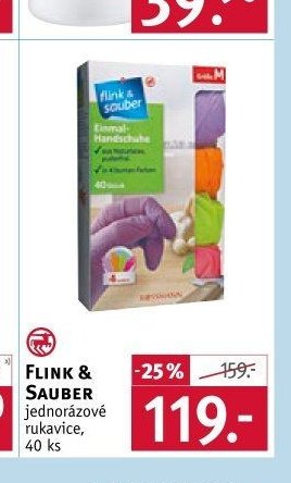FLINK & SAUBER jednorázové rukavice, 40 ks
