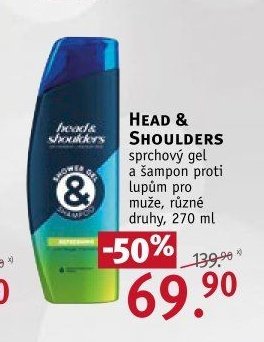 Head & Shoulders sprchový gel a šampon proti lupům pro muže, různé druhy, 270 ml