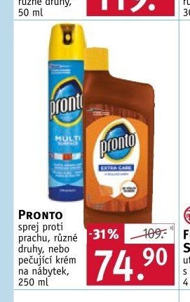 PRONTO sprej proti prachu, nebo pečující krém na nábytek