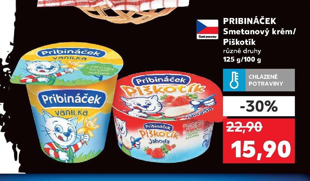 PRIBINÁČEK Smetanový krém/Piškotík