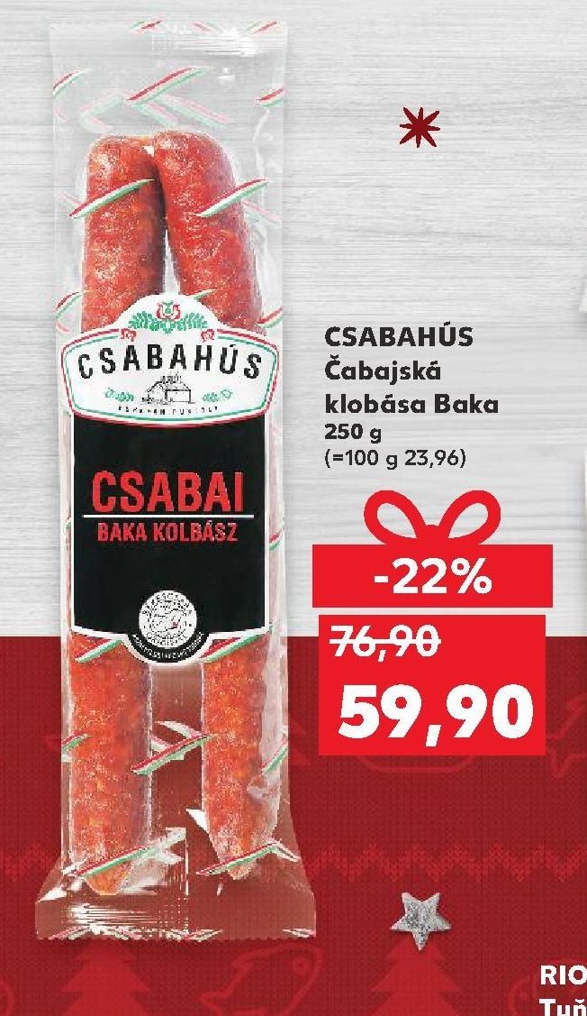 Csabahús Čabajská klobása Baka 250 g