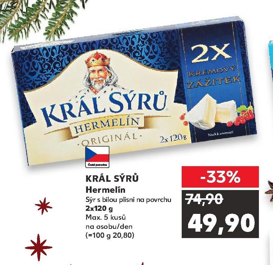 KRÁL SÝRŮ Hermelín 2x120 g