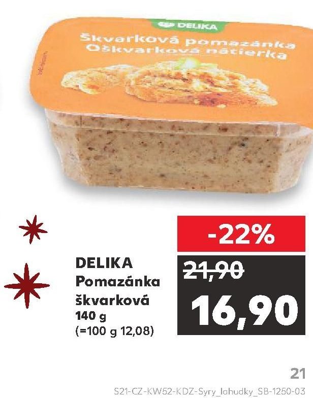 DELIKA Pomazánka škvarková 140 g