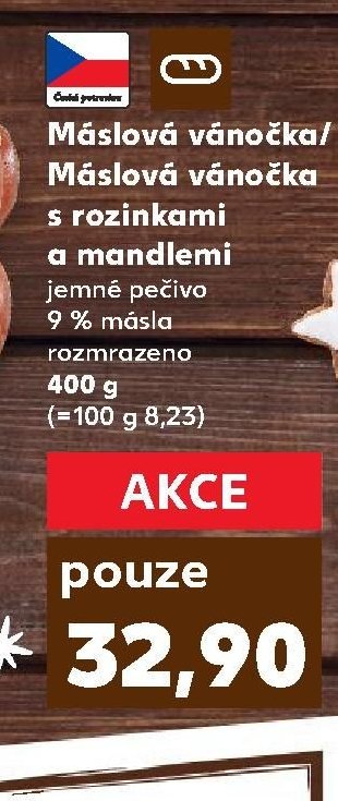 Máslová vánočka s rozinkami a mandlemi