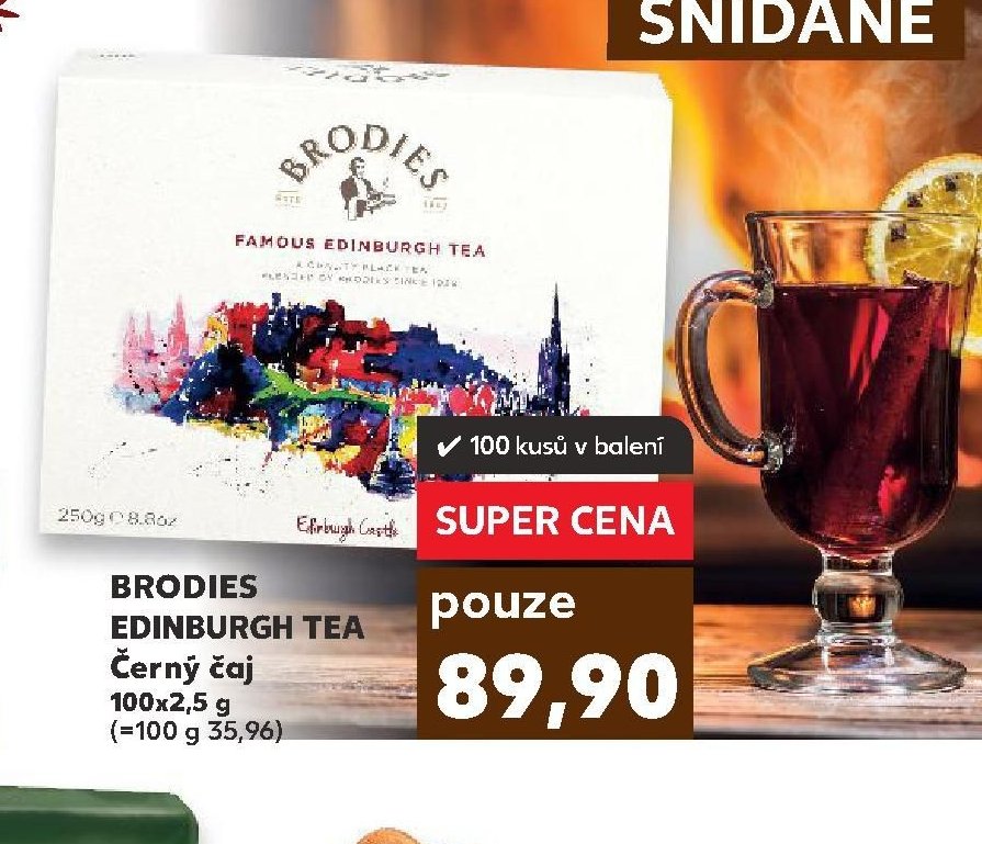 BRODIES EDINBURGH TEA Černý čaj 100x2,5 g