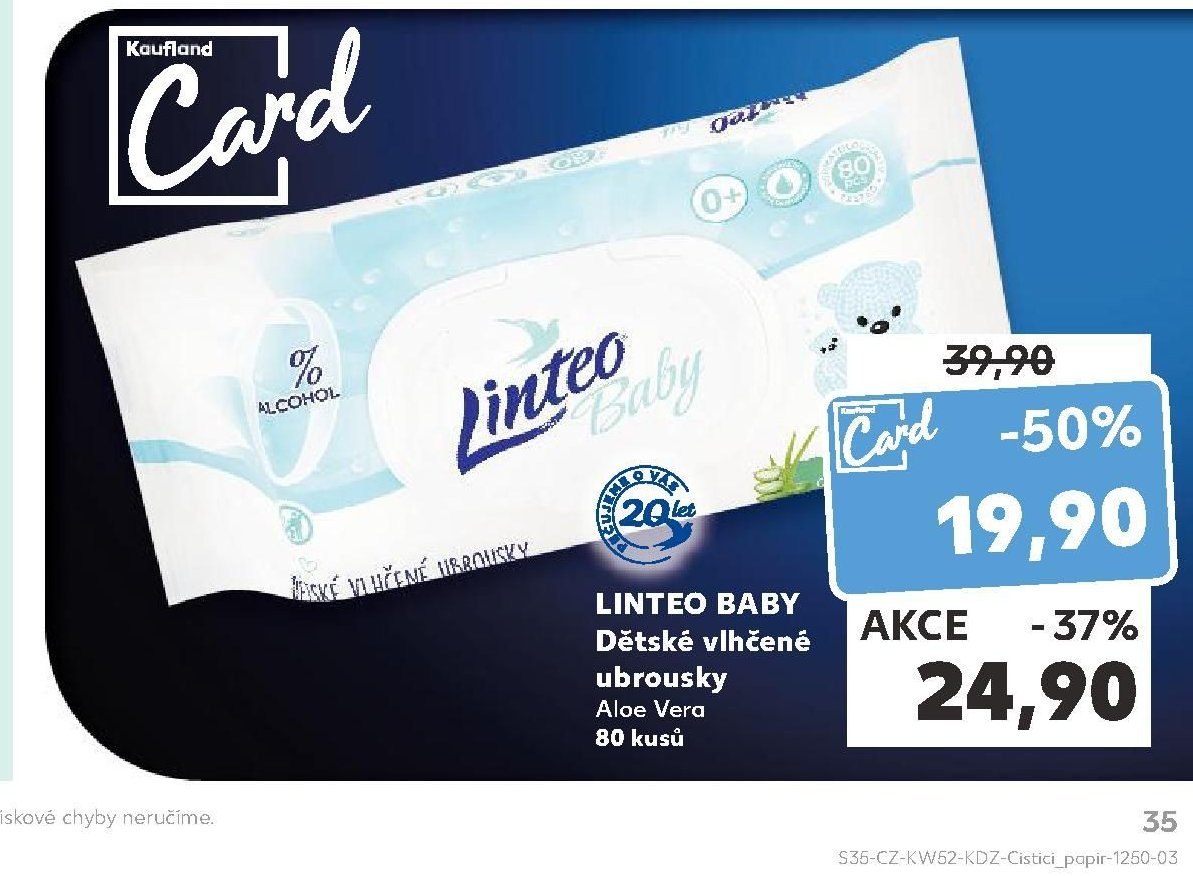 LINTEO BABY Dětské vlhčené ubrousky