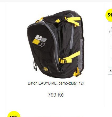 Batoh EASYBIKE, černo-žlutý, 12l