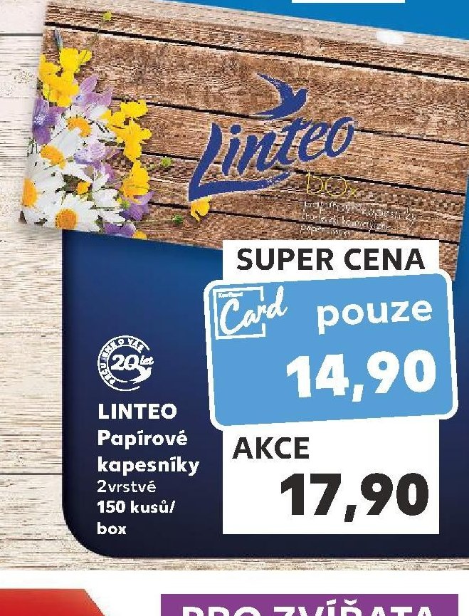 LINTEO Papírové kapesníky 2vrstvé 150 kusů/box