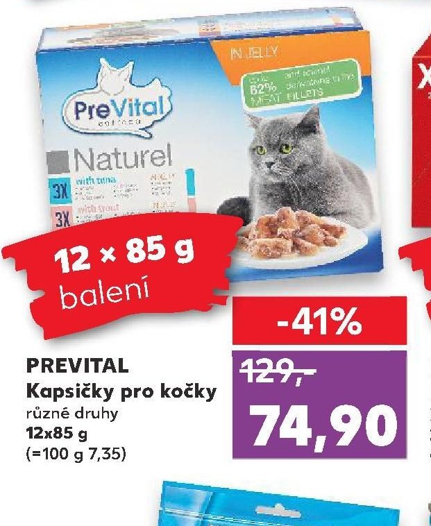 PREVITAL Kapsičky pro kočky různé druhy 12x85 g