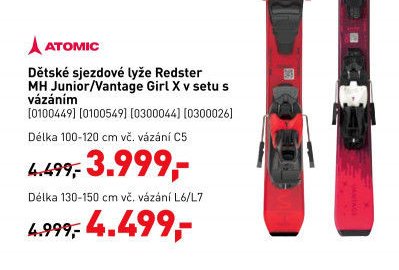 Dětské sjezdové lyže Redster MH Junior/Vantage Girl X v setu s vázáním