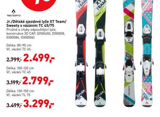 Jr./Dětské sjezdové lyže XT Team/Sweety s vázáním TC 45/75