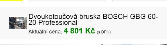 Dvoukotoučová bruska BOSCH GBG 60-20 Professional