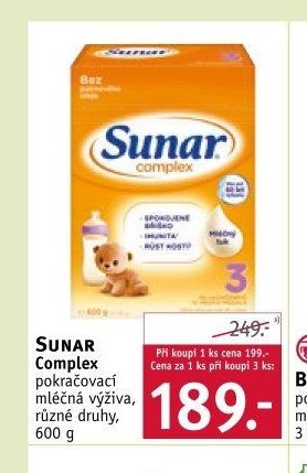 SUNAR Complex pokračovací mléčná výživa, 600 g